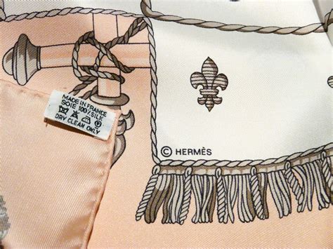 authentic hermes scarf label